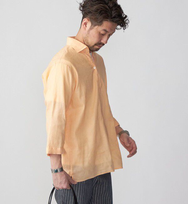 SHIPS「SHIPS: SOLOTEX(R) サフィランリネン リラックス 7スリーブ カプリシャツ」|シャツ・ブラウス|