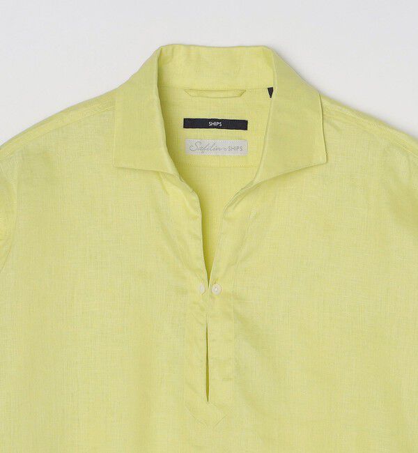 SHIPS「SHIPS: SOLOTEX(R) サフィランリネン リラックス 7スリーブ カプリシャツ」|シャツ・ブラウス|
