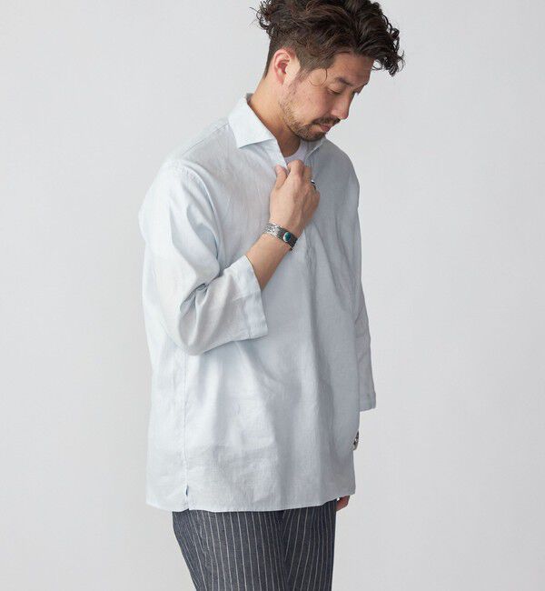 SHIPS「SHIPS: SOLOTEX(R) サフィランリネン リラックス 7スリーブ カプリシャツ」|シャツ・ブラウス|