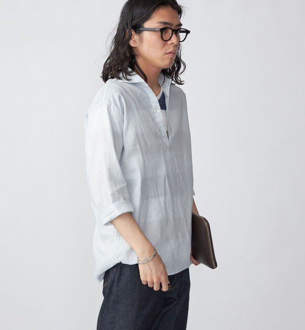 SHIPS「SHIPS: SOLOTEX(R) サフィランリネン リラックス 7スリーブ カプリシャツ」|シャツ・ブラウス|