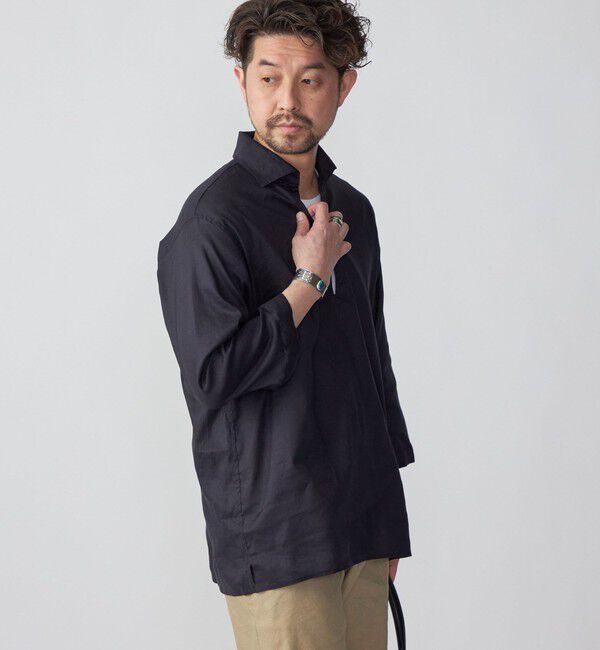 SHIPS「SHIPS: SOLOTEX(R) サフィランリネン リラックス 7スリーブ カプリシャツ」|シャツ・ブラウス|