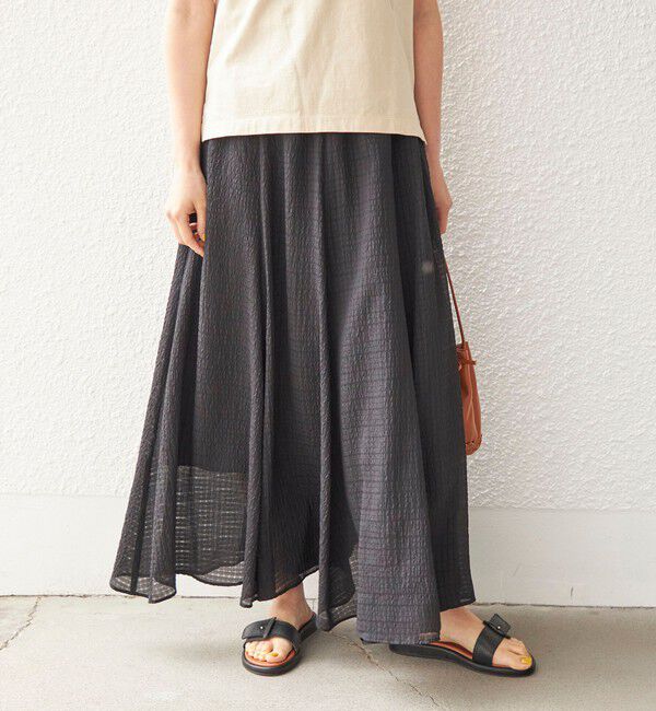 SHIPS for women「〈手洗い可能〉シアサッカー チェック ボリューム スカート◇」|スカート|