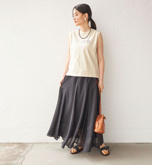 SHIPS for women「〈手洗い可能〉シアサッカー チェック ボリューム スカート◇」|スカート|