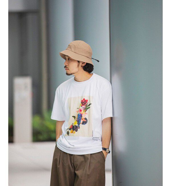 SHIPS「SHIPS: KILLIMAN JAH LOW WORKS コラージュ プリント Tシャツ」|Tシャツ・カットソー|ライトホワイト