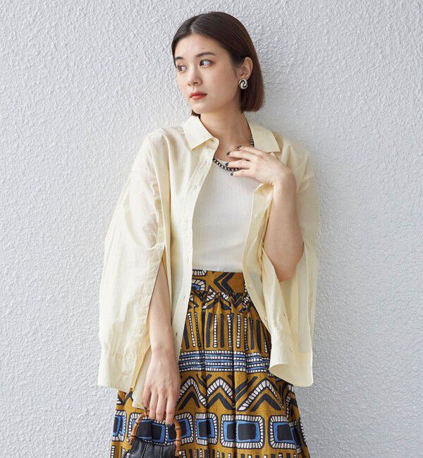 SHIPS for women「〈手洗い可能〉綿 ナイロン シアー オーバー シャツ ◇」|シャツ・ブラウス|ナチュラル