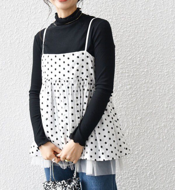 SHIPS any「bon_meur: フラワー エンブロイダリー キャミ ブラウス」|シャツ・ブラウス|