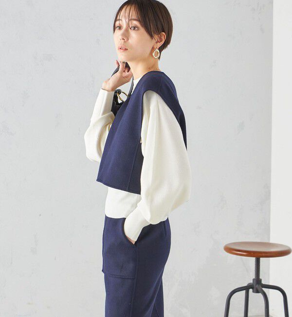 SHIPS for women「SUPER140 ジーロンウール オーバー ベスト 2」|ベスト・ジレ|