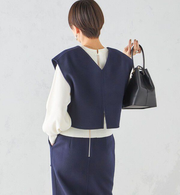 SHIPS for women「SUPER140 ジーロンウール オーバー ベスト 2」|ベスト・ジレ|