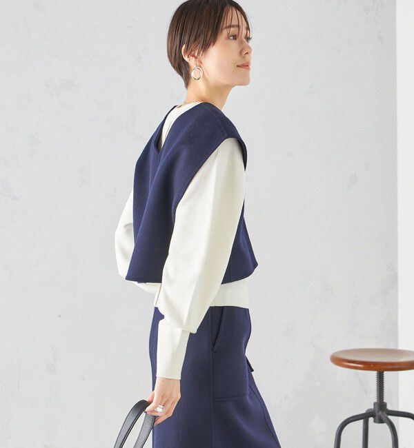 SHIPS for women「SUPER140 ジーロンウール オーバー ベスト 2」|ベスト・ジレ|