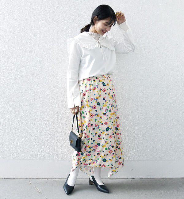 SHIPS any「SHIPS any:〈洗濯機可能〉SPRINTEX フラワー プリント ギャザー スカート」|スカート|