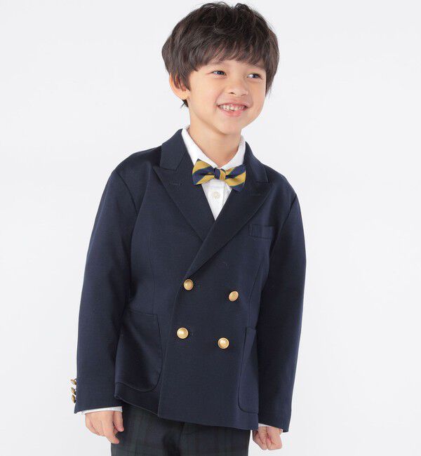 SHIPS KIDS「SHIPS KIDS:110～130cm / ポンチ ダブル ジャケット」|テーラードジャケット|