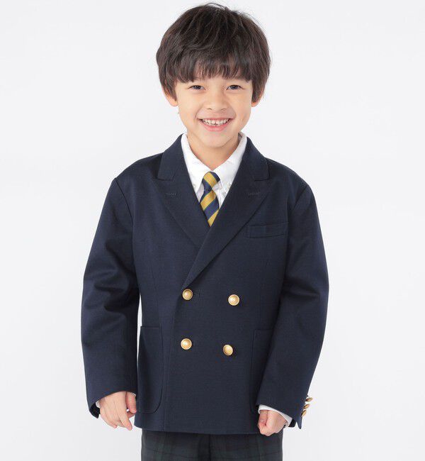 SHIPS KIDS「SHIPS KIDS:110～130cm / ポンチ ダブル ジャケット」|テーラードジャケット|
