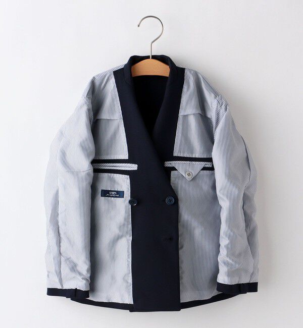 SHIPS KIDS「SHIPS KIDS:110～130cm / ポンチ ダブル ジャケット」|テーラードジャケット|