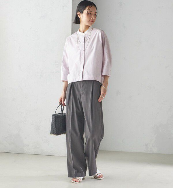 SHIPS for women「〈手洗い可能 〉ドライオックス フロント タック ストレート パンツ 25SS」|その他|