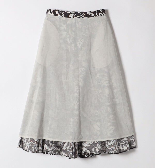 quaranciel「quaranciel:〈洗濯機可能〉リーフプリント セミフレア ロング スカート」|スカート|