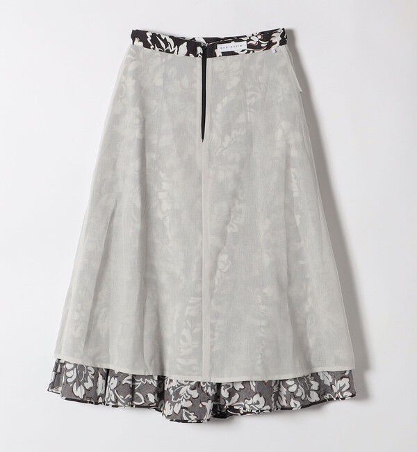 quaranciel「quaranciel:〈洗濯機可能〉リーフプリント セミフレア ロング スカート」|スカート|