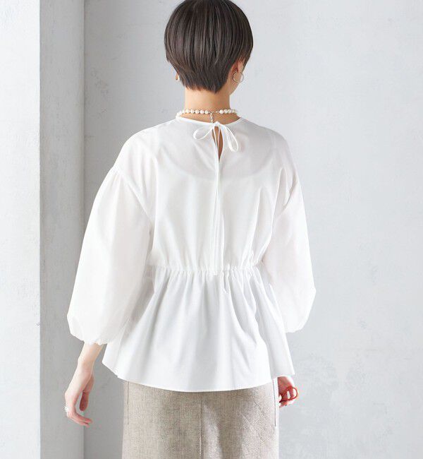 SHIPS for women「〈手洗い可能〉ポリエステル 綿 ウエスト ゴム ブラウス ◇」|シャツ・ブラウス|