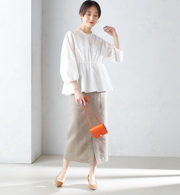 SHIPS for women「〈手洗い可能〉ポリエステル 綿 ウエスト ゴム ブラウス ◇」|シャツ・ブラウス|