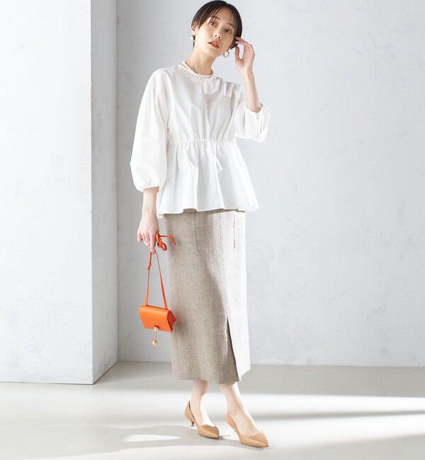 SHIPS for women「〈手洗い可能〉ポリエステル 綿 ウエスト ゴム ブラウス ◇」|シャツ・ブラウス|