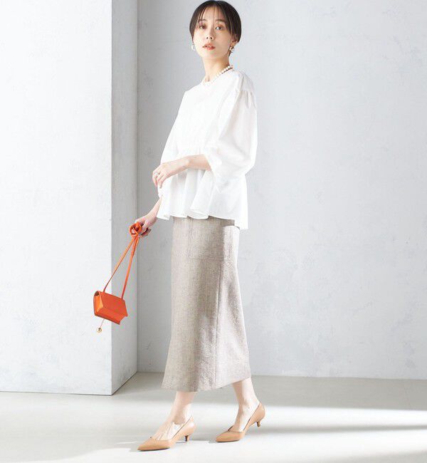 SHIPS for women「〈手洗い可能〉ポリエステル 綿 ウエスト ゴム ブラウス ◇」|シャツ・ブラウス|