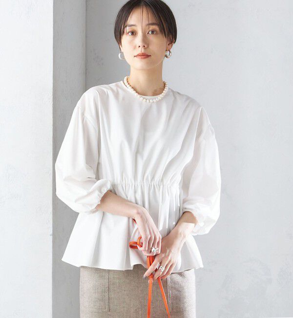 SHIPS for women「〈手洗い可能〉ポリエステル 綿 ウエスト ゴム ブラウス ◇」|シャツ・ブラウス|