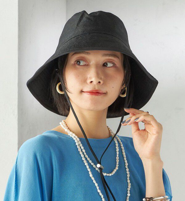 SHIPS for women「Rmeria:〈UVカット / 手洗い可能〉ペーパーライク パイピング ハット 」|ハット|