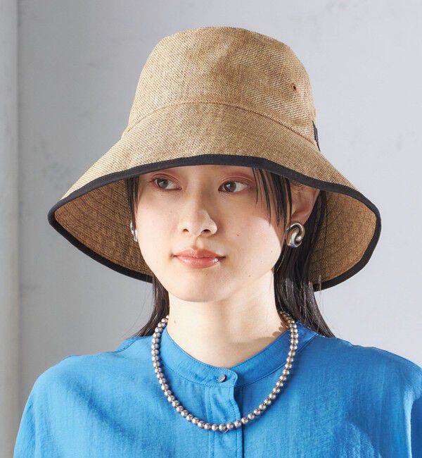 SHIPS for women「Rmeria:〈UVカット / 手洗い可能〉ペーパーライク パイピング ハット 」|ハット|