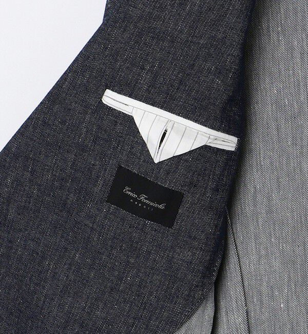 SHIPS「【SHIPS別注】Errico Formicola: リネン混 デニム ジャケット」|テーラードジャケット|