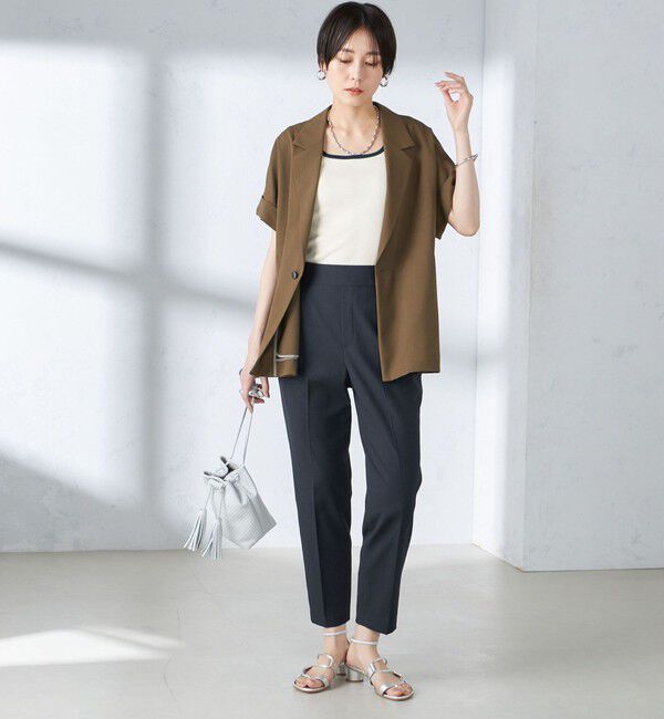 SHIPS for women「〈手洗い可能〉強撚 半袖 テーラードジャケット ◇」|テーラードジャケット|