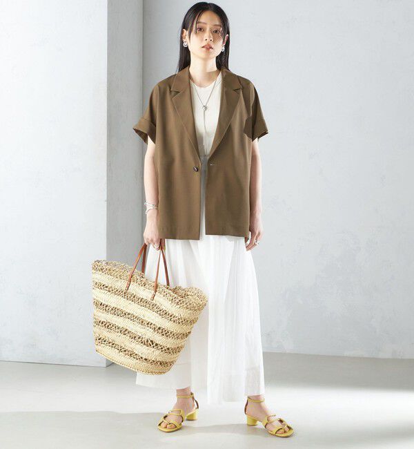 SHIPS for women「〈手洗い可能〉強撚 半袖 テーラードジャケット ◇」|テーラードジャケット|