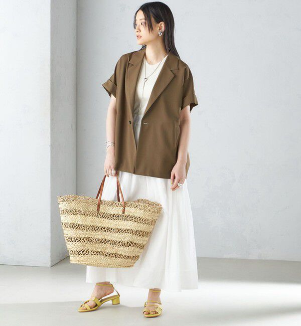 SHIPS for women「〈手洗い可能〉強撚 半袖 テーラードジャケット ◇」|テーラードジャケット|