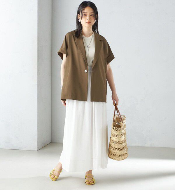 SHIPS for women「〈手洗い可能〉強撚 半袖 テーラードジャケット ◇」|テーラードジャケット|