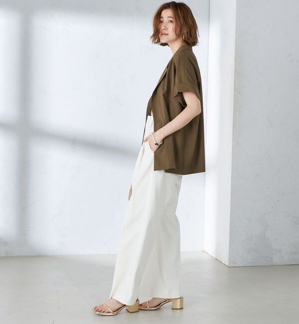 SHIPS for women「〈手洗い可能〉強撚 半袖 テーラードジャケット ◇」|テーラードジャケット|