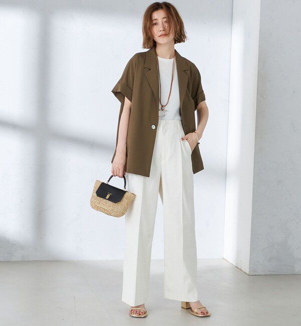 SHIPS for women「〈手洗い可能〉強撚 半袖 テーラードジャケット ◇」|テーラードジャケット|