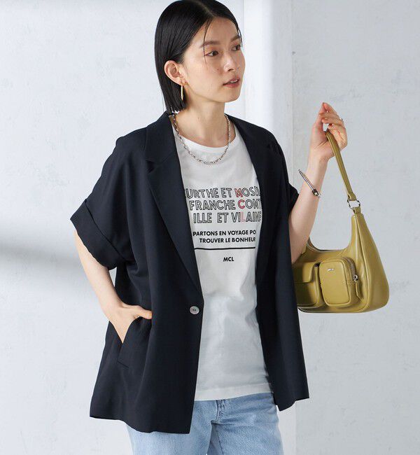 SHIPS for women「〈手洗い可能〉強撚 半袖 テーラードジャケット ◇」|テーラードジャケット|