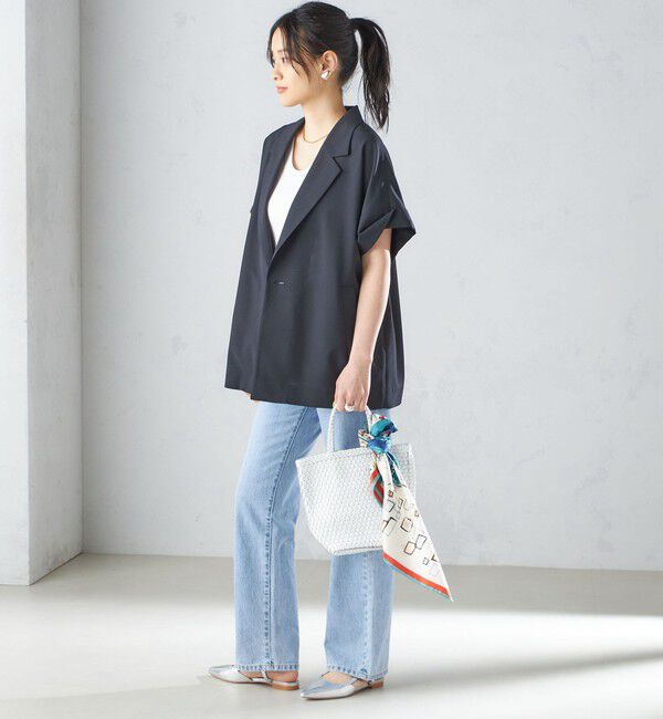 SHIPS for women「〈手洗い可能〉強撚 半袖 テーラードジャケット ◇」|テーラードジャケット|