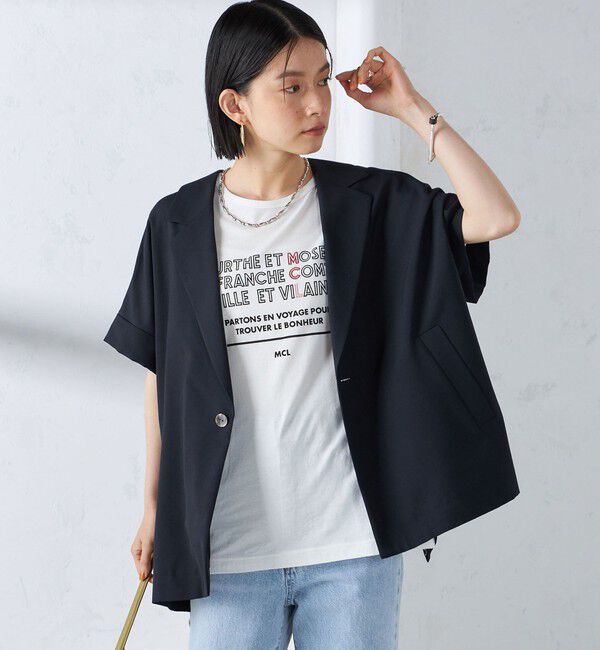 SHIPS for women「〈手洗い可能〉強撚 半袖 テーラードジャケット ◇」|テーラードジャケット|