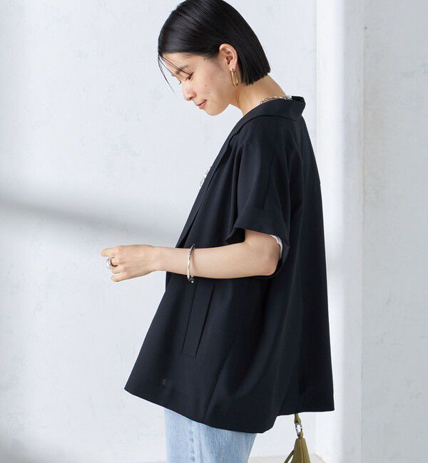 SHIPS for women「〈手洗い可能〉強撚 半袖 テーラードジャケット ◇」|テーラードジャケット|