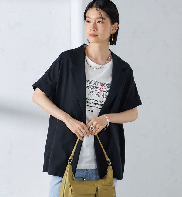 SHIPS for women「〈手洗い可能〉強撚 半袖 テーラードジャケット ◇」|テーラードジャケット|