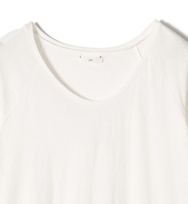 SHIPS for women「Onit:〈手洗い可能〉コットン リネン ワイド ネック ロング スリーブ TEE」|Tシャツ・カットソー|