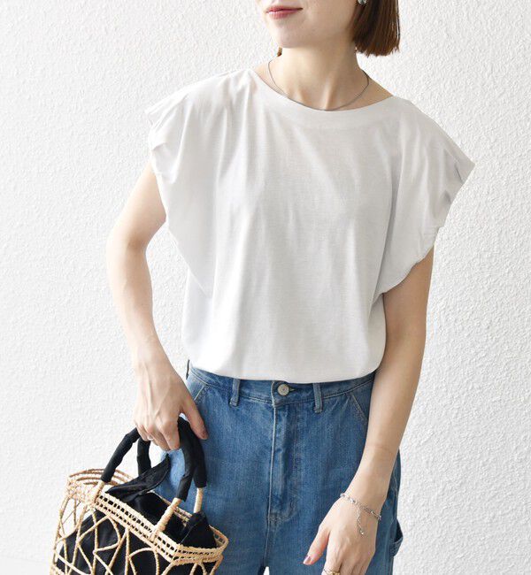 SHIPS any「SHIPS any:〈洗濯機可能〉タックスリーブ デザイン TEE」|Tシャツ・カットソー|