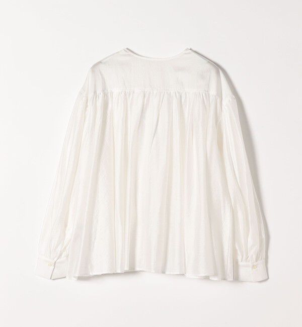 quaranciel「quaranciel:〈洗濯機可能〉シアー ギャザー クルーネック シャツ ブラウス」|シャツ・ブラウス|