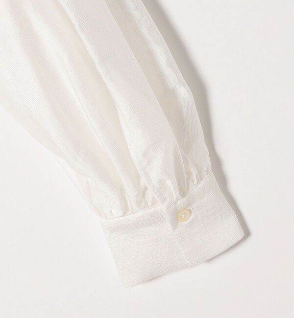 quaranciel「quaranciel:〈洗濯機可能〉シアー ギャザー クルーネック シャツ ブラウス」|シャツ・ブラウス|