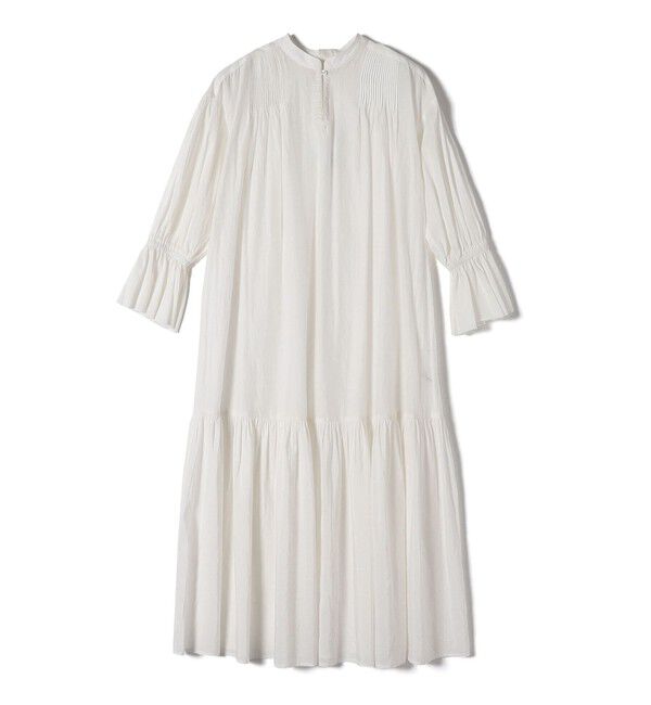 SHIPS for women「〈手洗い可能〉コットン シルク ローン ティアード ワンピース」|ワンピース|