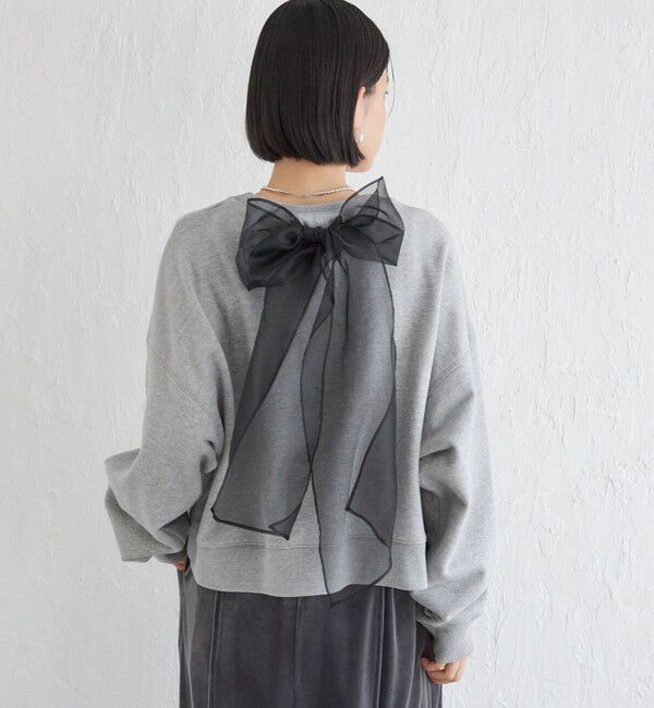 SHIPS for women「Wai＋:〈手洗い可能〉裏毛 オーガンジー スウェット」|スウェット・ジャージ|