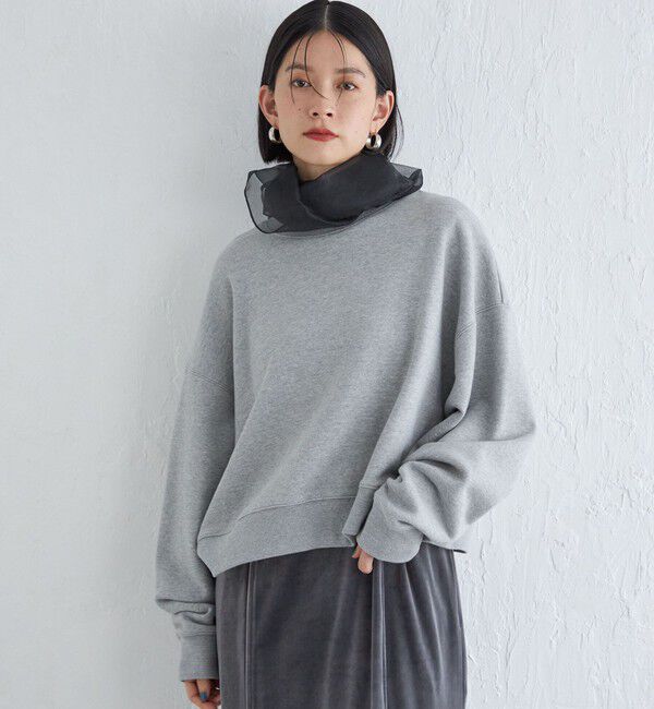 SHIPS for women「Wai＋:〈手洗い可能〉裏毛 オーガンジー スウェット」|スウェット・ジャージ|