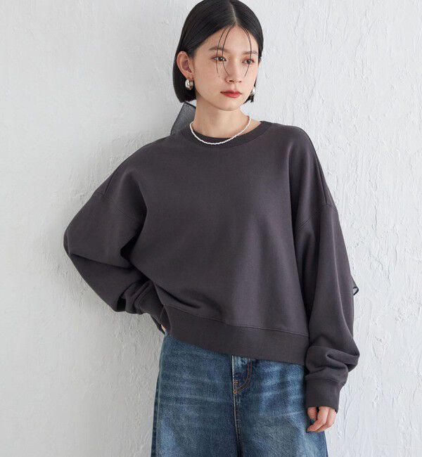 SHIPS for women「Wai＋:〈手洗い可能〉裏毛 オーガンジー スウェット」|スウェット・ジャージ|