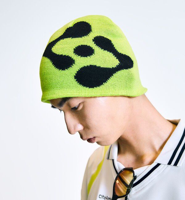 SHIPS「City Ambient Products:〈手洗い可能〉ロゴ ビーニー ニット帽」|ニット帽|ライトグリーン