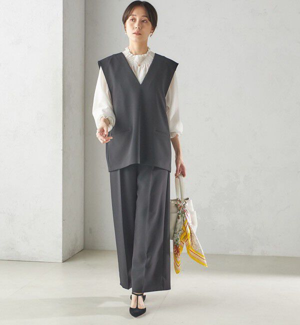 SHIPS for women「troisiemeCHACO:ワイド パンツ（セレモニー対応可）」|スラックス|