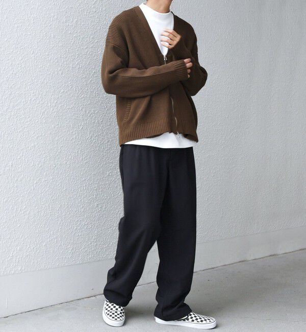 SHIPS any「SHIPS any: ストレッチ 裏起毛 ウォーム 2タック ワイド イージー パンツ◇」|チノ|